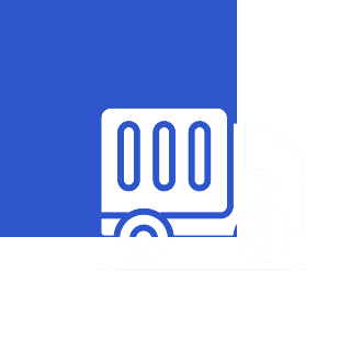 Illustration of a white delivery truck icon.